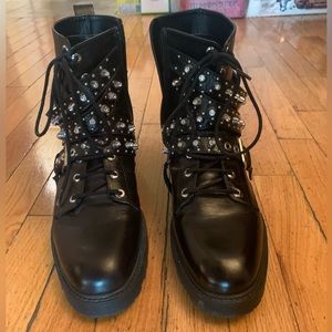 Zara Studded Ankle Boots. Black. Size 41/Women’s 10.
